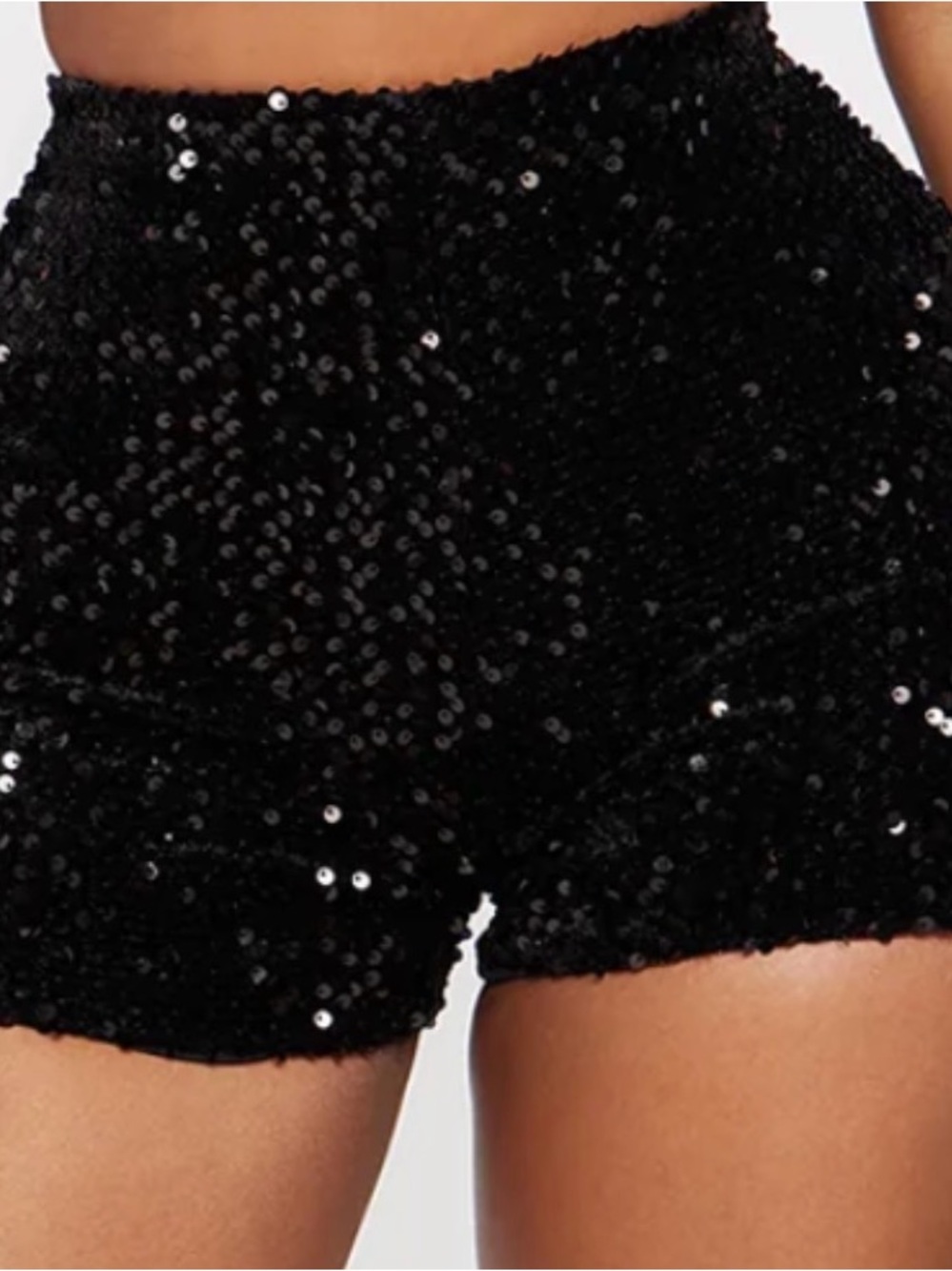Fashion Nova Sparkle Queen Sequin Short - Black size small